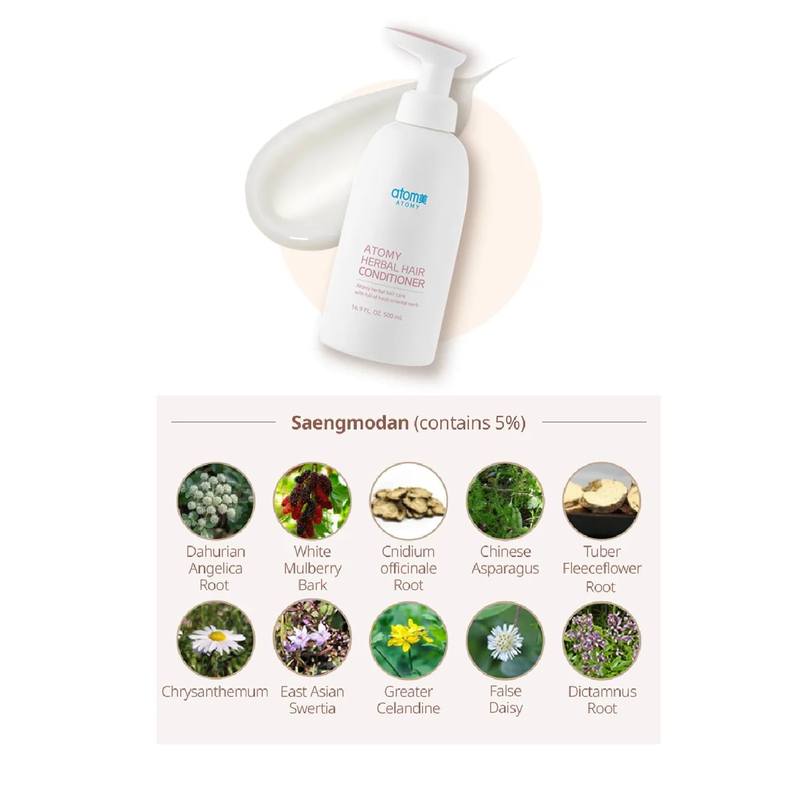 GIANANO Softens hair, provides nutrition, slightly acidic pH moisture care conditioner for ATOMY Oriental Hair Conditioner, 16.9 fl.oz.