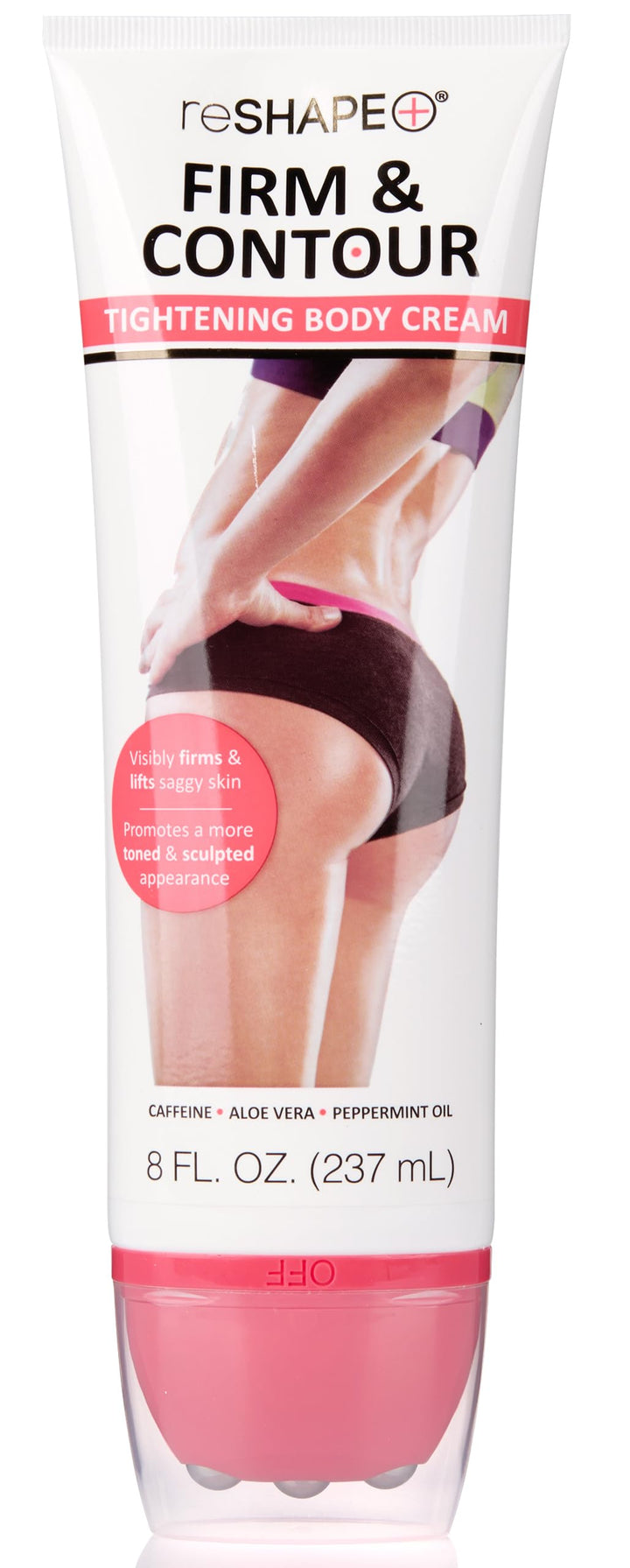 Reshape+ Crepey Skin Care Treatment Firm & Contour Tightening Body Cream For Body | Anti Cellulite Cream W/Green Coffee Bean Oil + Caffeine | Firming Body Lotion | 8 Fl Oz Roller Ball Applicator.
