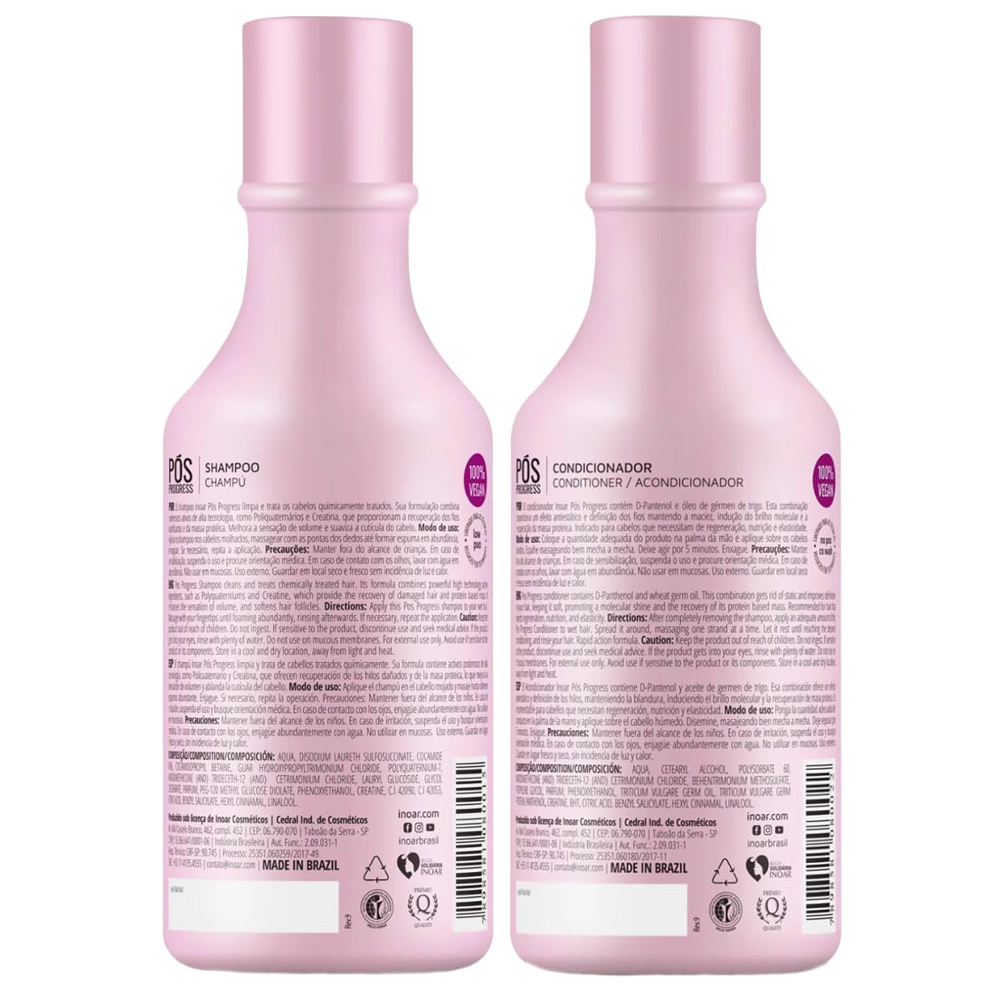 Inoar Professional - POS Progress Shampoo & Conditioner - 250ml / 8.45oz