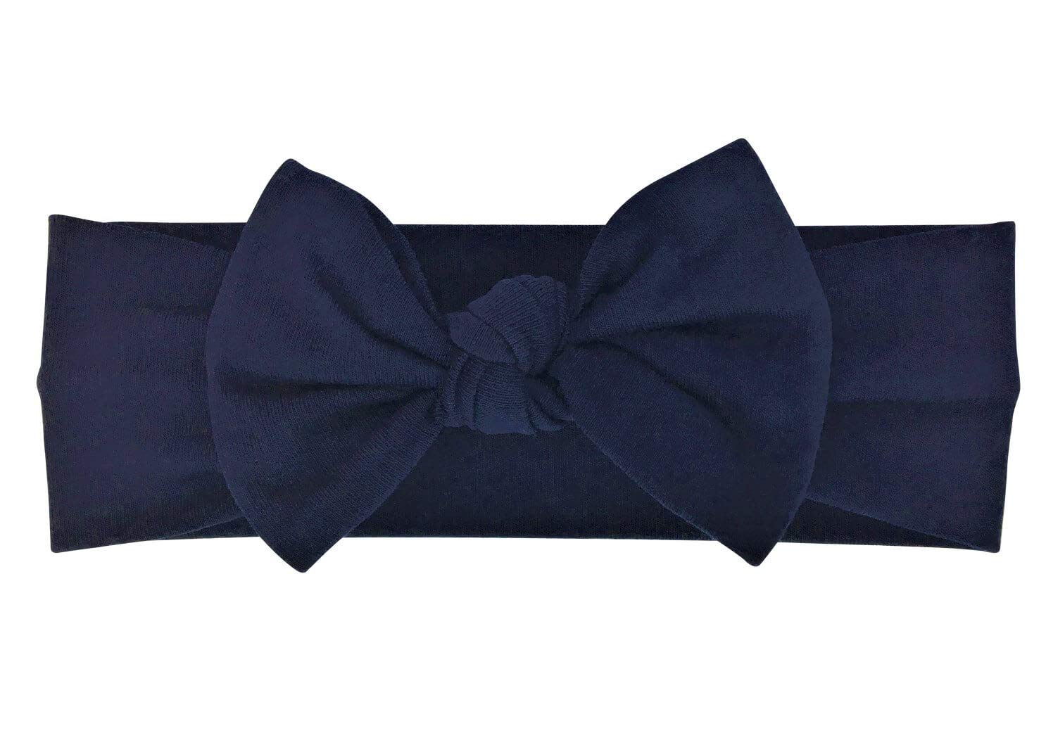 BABYGIZ Baby Girl Headbands-Infant,Toddler Cotton Handmade Hairbands with Bows Child Hair Accessories (Dark Navy Blue)