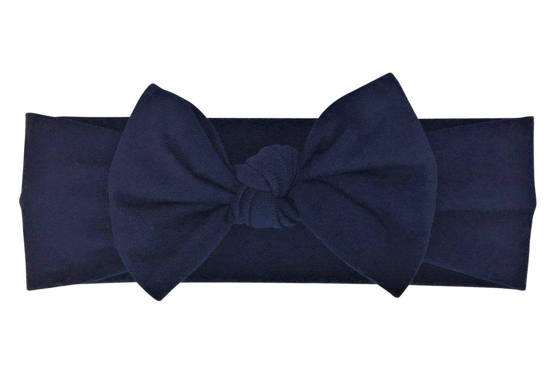 BABYGIZ Baby Girl Headbands-Infant,Toddler Cotton Handmade Hairbands with Bows Child Hair Accessories (Dark Navy Blue)