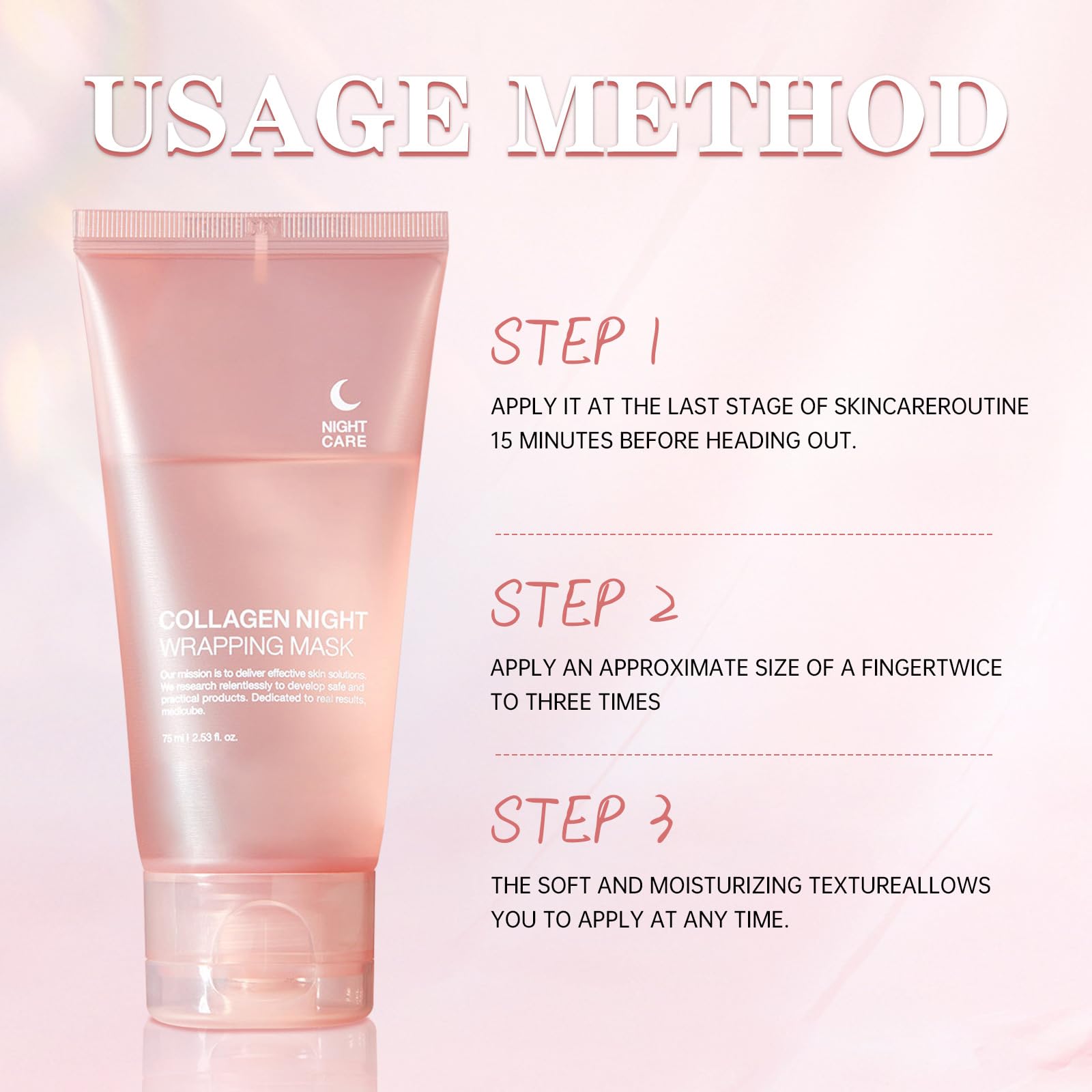 Collagen Night Wrapping Mask,Hydrates and Tightens Skin Reduces Sagging Bio Collagen Sleeping Mask. (1 Pcs)