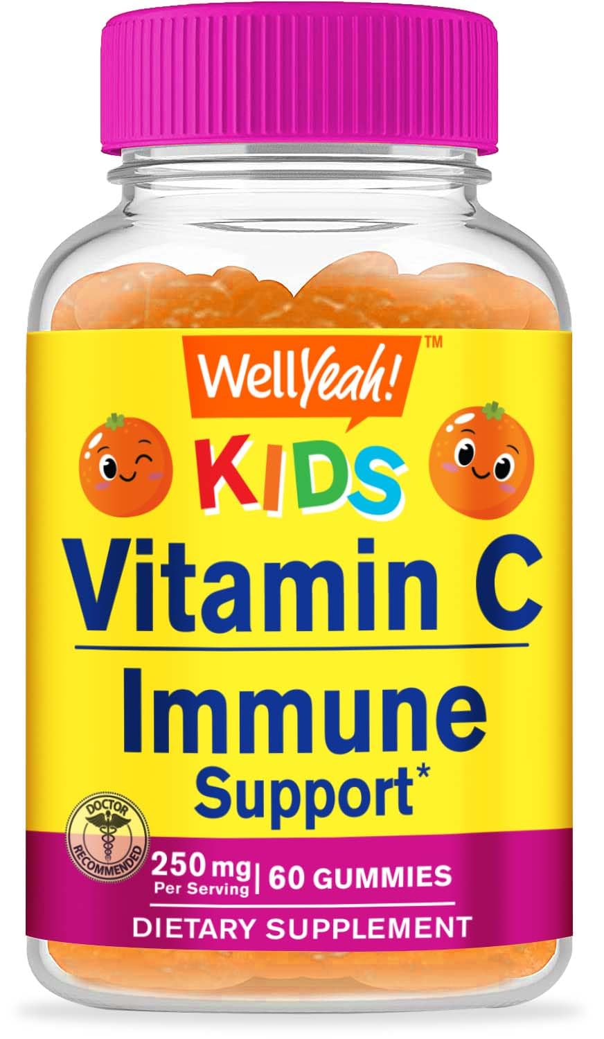 WellYeah Kids Vitamin C Gummies (250mg) - 60 Gummies