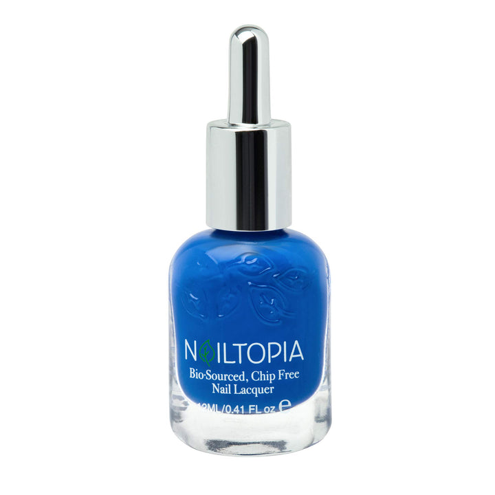 Nailtopia - Plant-Based Chip Free Nail Lacquer - Non Toxic, Bio-Sourced, Long-Lasting, Strengthening Polish - Indigo To Ibiza (Ocean Blue) - 0.41oz