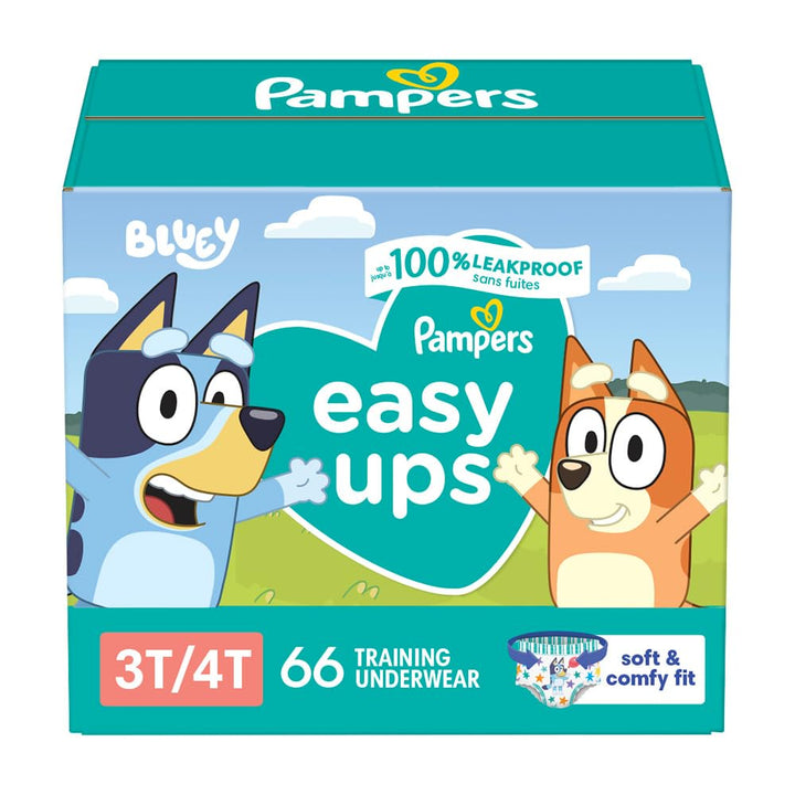 Pampers EasyUps Training Pants Pull On Disposable Diapers for Boys, Size 5 (3T-4T), 66 Count