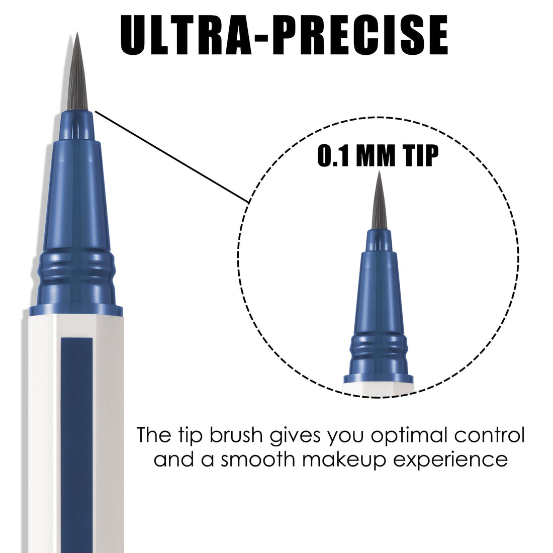 FOCALLURE Sadness Proof Precision Eyeliner,Sweatproof Eyeliner Pencil,Quick Drying,Smudge-proof,Long Lasting,Won't Slip Octagonal Grip,Ultra Fine Brush,BL03 SAPPHIRE