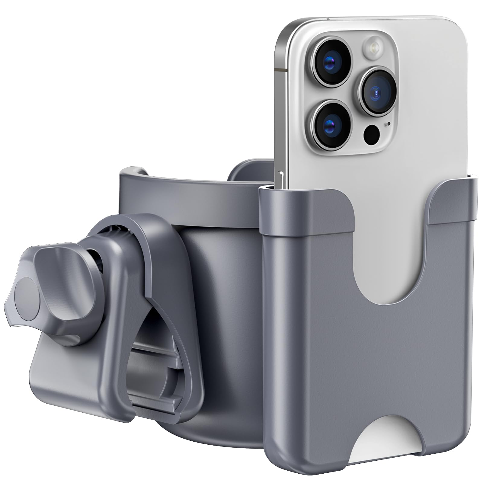 Guiseapue Cup Holder for Walker: Stroller Cup Holder Attachment with Phone Holder, Wheelchair/Stroller Accessories for Uppababy, Nuna, Doona, Rollator, Bike, Scooter, Baby Travel Essential