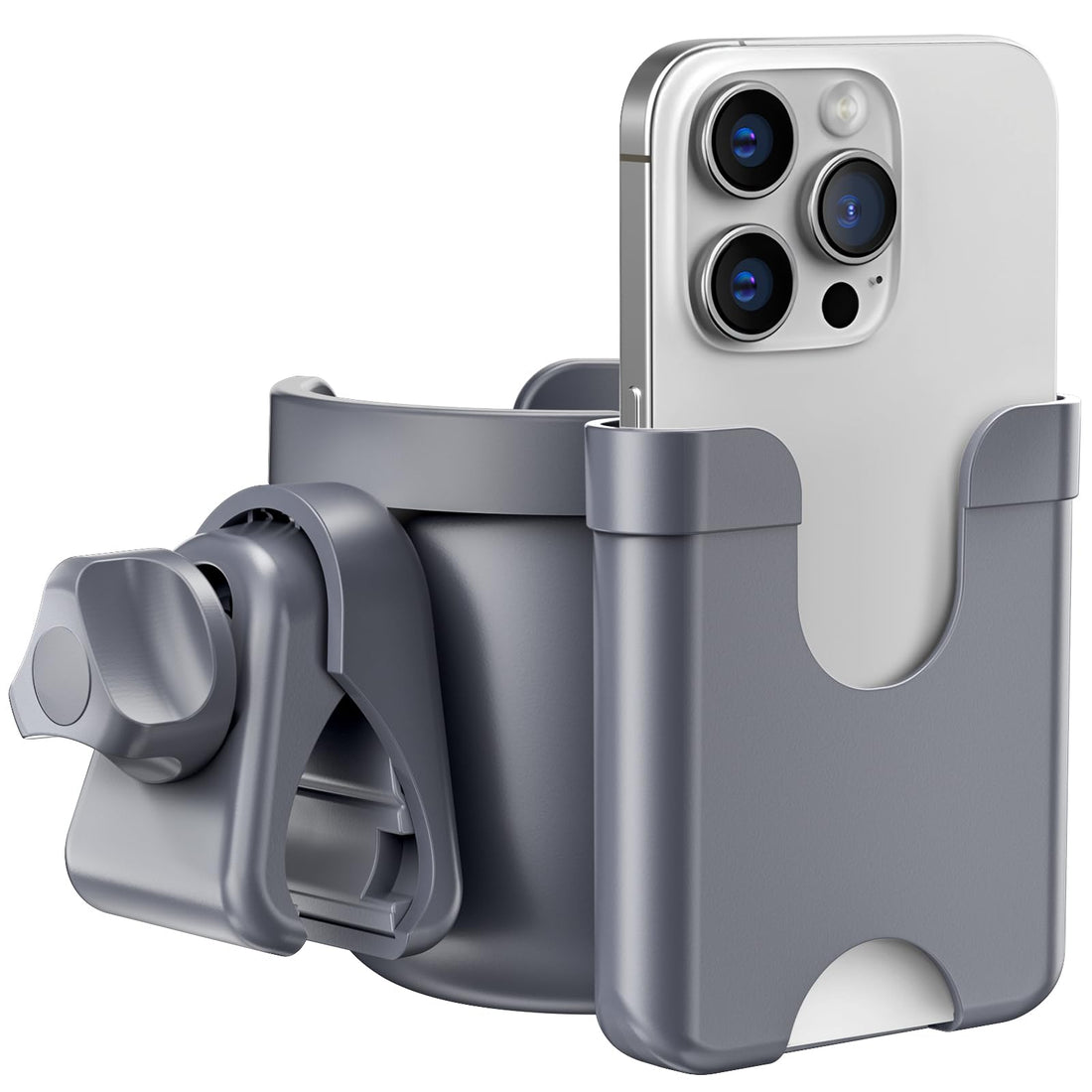 Guiseapue Cup Holder for Walker: Stroller Cup Holder Attachment with Phone Holder, Wheelchair/Stroller Accessories for Uppababy, Nuna, Doona, Rollator, Bike, Scooter, Baby Travel Essential