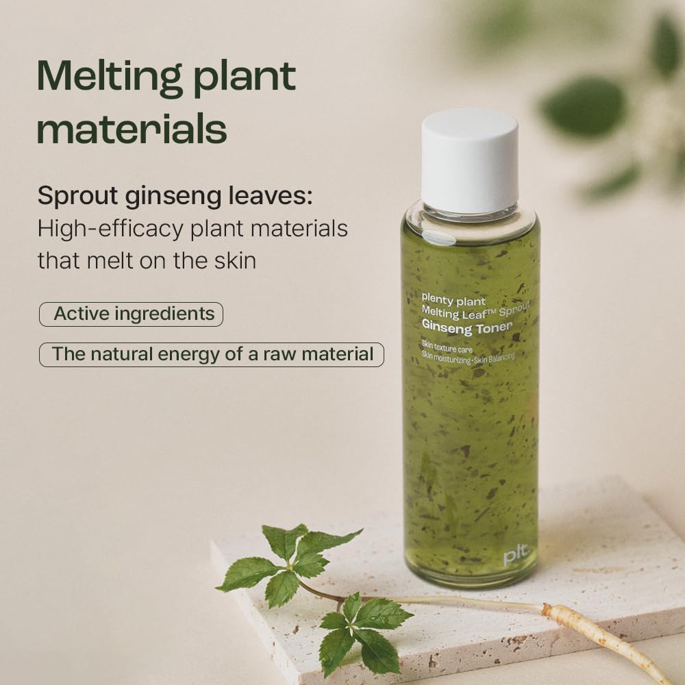 Plentyplant Melting Sprout Ginseng Face Toner, Beauty of Ginseng Essence Water Hydrating Face Toner for Oily and Aging Skin, Korean Moisturizing Skin Care for Men and Women 150ml, 5 fl.oz
