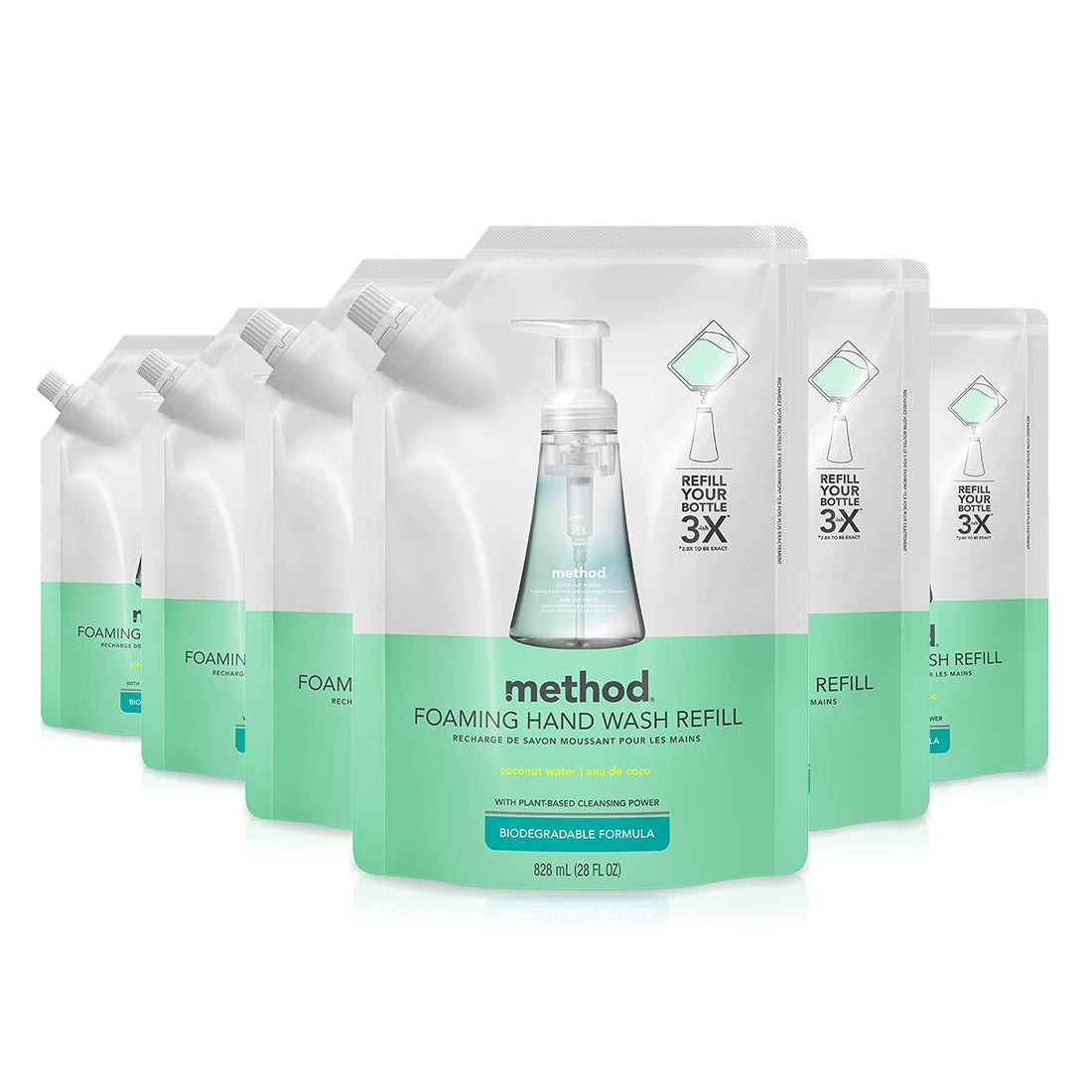Method Naturally Derived Foaming Hand Wash, Refill, Waterfall, 28 Ounce