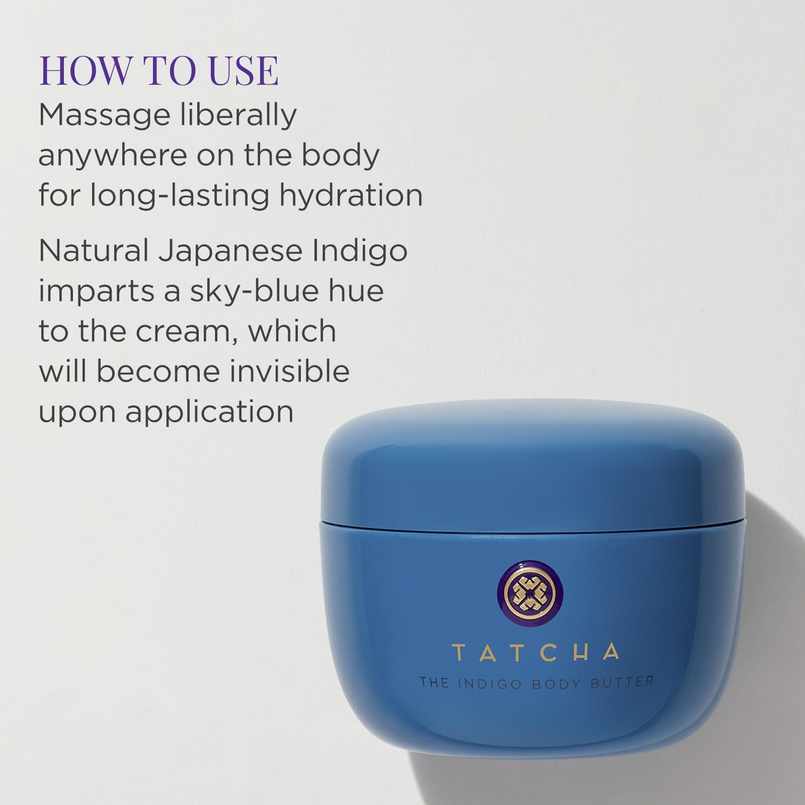 TATCHA The Indigo Body Butter | Soothing Silk Body Cream for Skin Dryness & Eczema, 200 ml | 6.8 oz