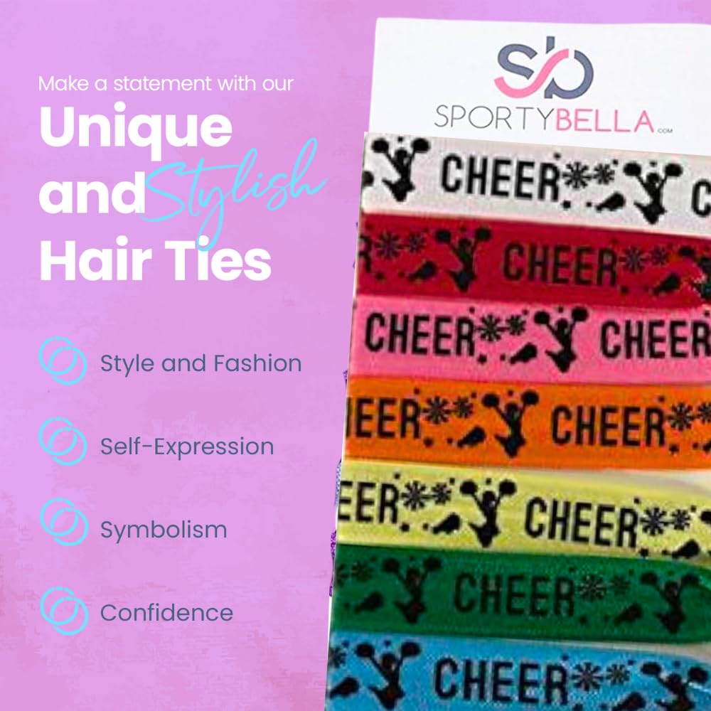 Infinity Collection Infinity Collection Cheer Hair Ties- Girls Cheer Hair Accessories- Cheerleading Elastics For Cheerleaders & Cheer Teams