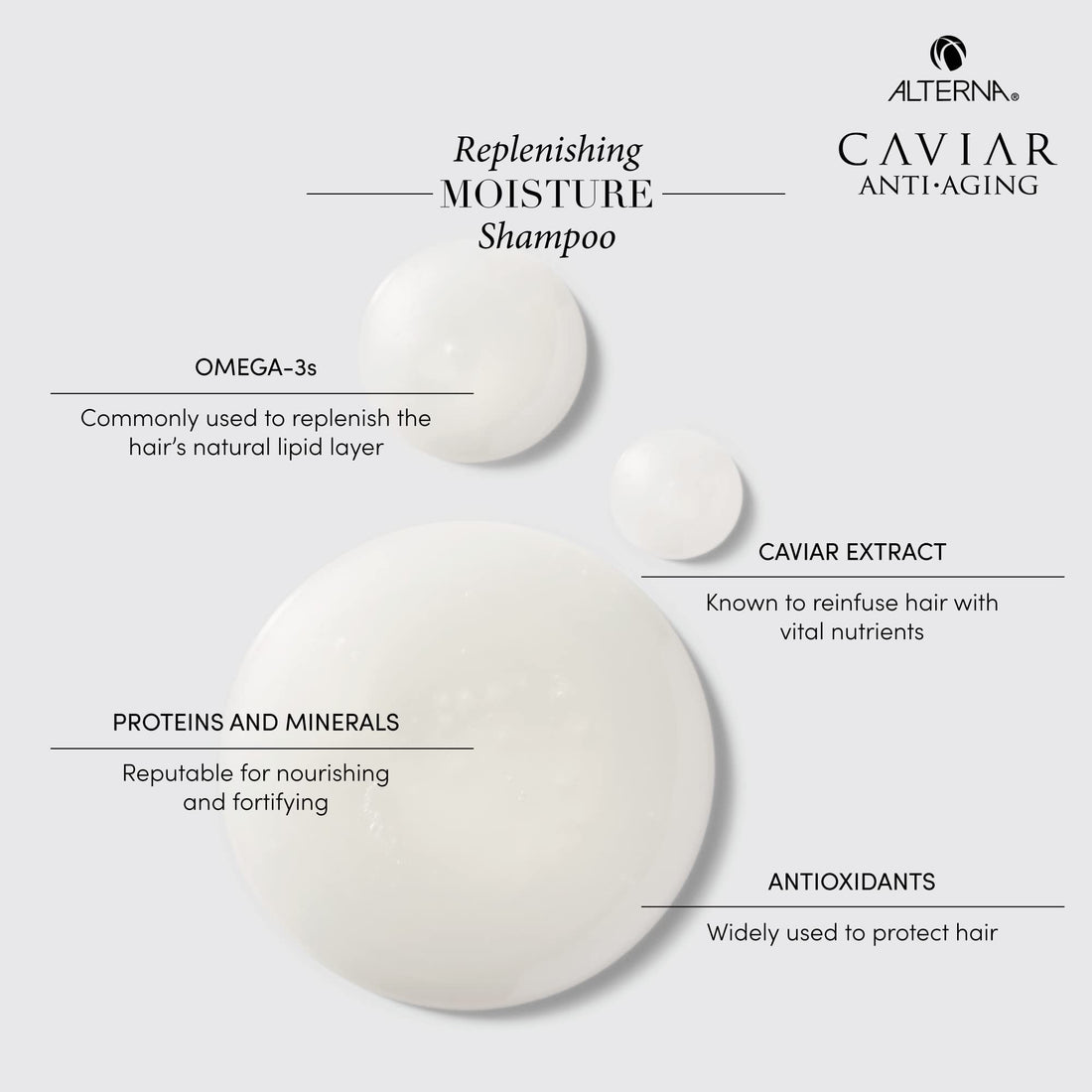 Alterna Haircare CAVIAR Anti-Aging Replenishing Moisture Shampoo and Conditioner Standard Set, 8.5oz each | Protects, Restores and Hydrates | Sulfate Free