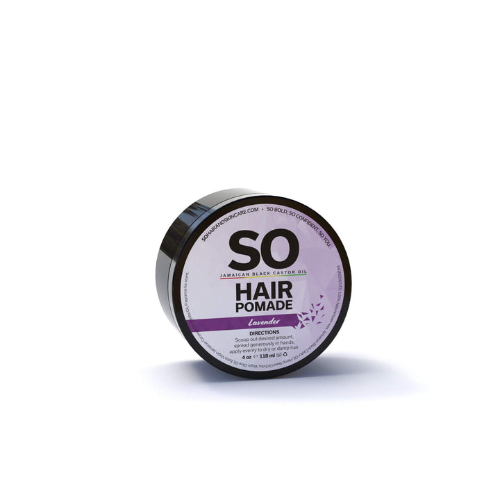 SO Jamaican Black Castor Oil Hair Pomade | Lavender | Ideal for Dry Scalp Split Ends, Hair Breakages, Hair Frizz, Dandruff and Hair Growth, For Men & Women (4 Oz)