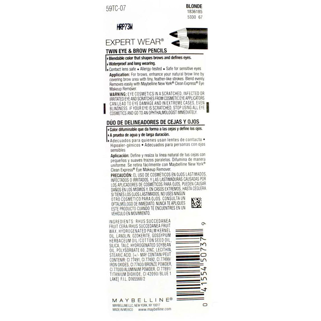 Maybelline Expert Eyes Brow And Eye Pencil, Blonde [107], 0.03 oz ( Pack of 4)