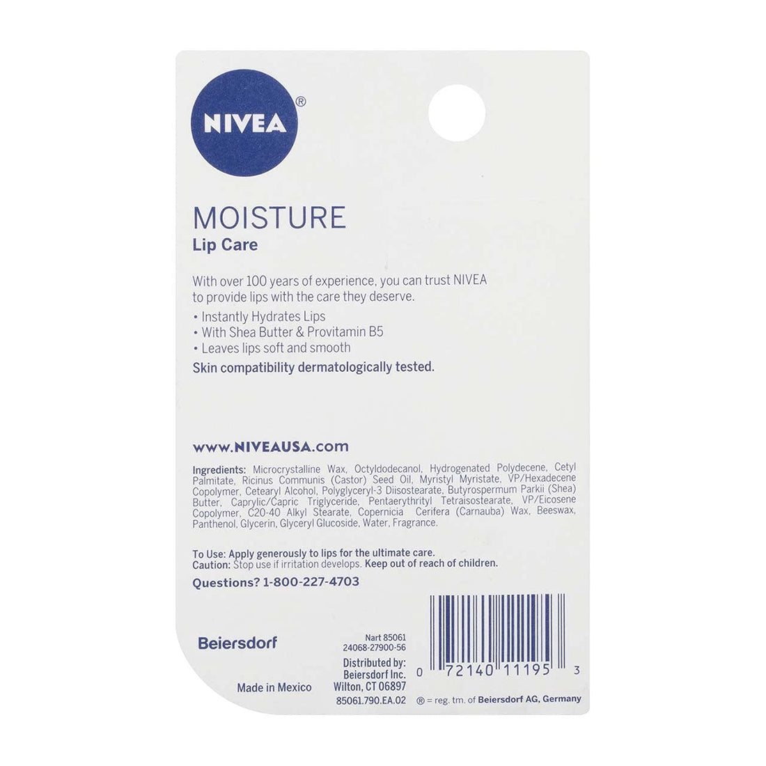 Nivea Lip Care A Kiss Of Moisture Lip Care Stick, Pack Of 1, White