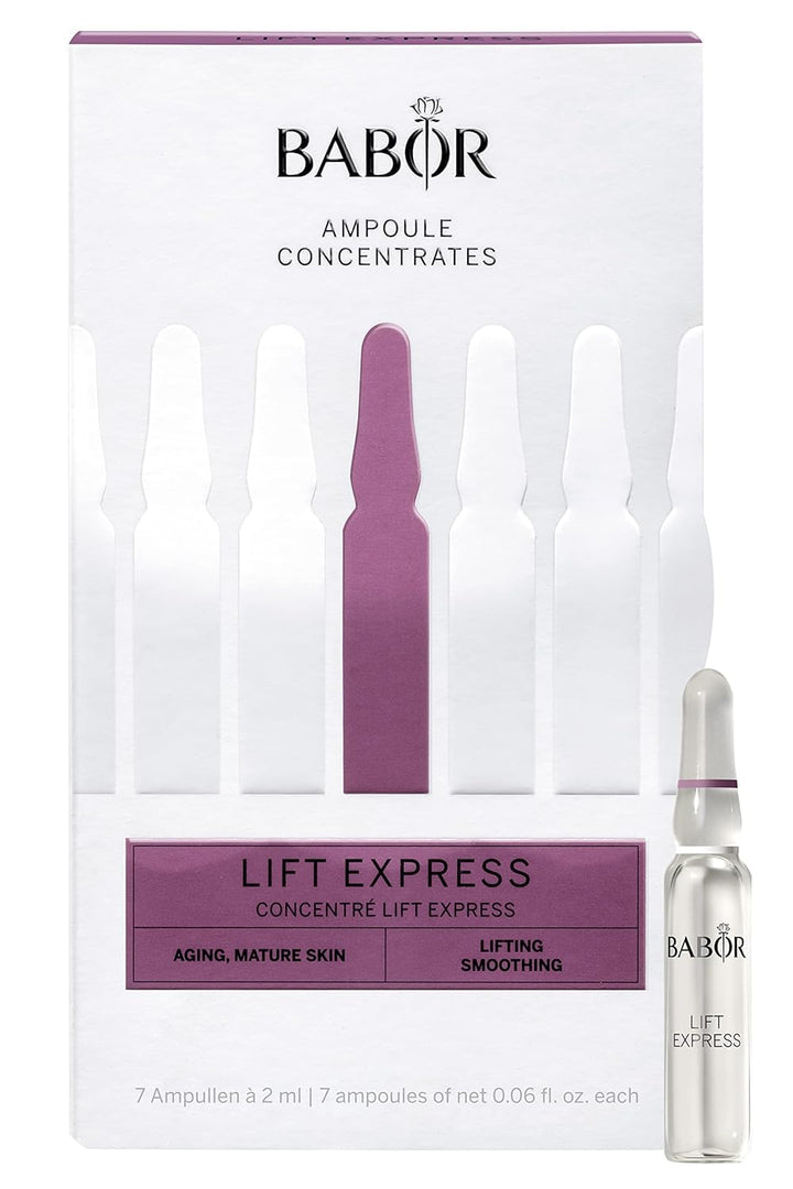 BABOR Lift Express Ampoule Serum, Anti-Aging and Firming Moisturizing Treatment, Reduce Fine Lines and Wrinkles for Dry Skin for Immediate Anti-Wrinkle Effect, 7 Day Treatment