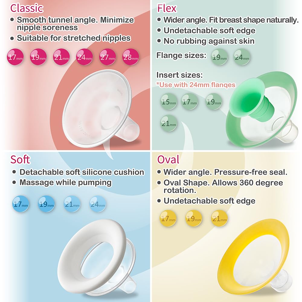 Nenesupply SoftFit 21mm Breastshields Compatible with Breastpump Not Original Pump Parts. Replace Personalfit Breastshield Work with Pump in Style Maxflow Symphony Harmony Pump Parts 21mm Soft Flange