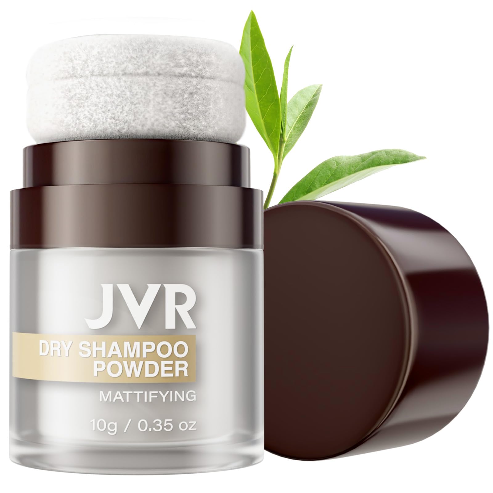JVR Dry Shampoo Powder Absorbs Oil in Hair, Volumizing, Dry Shampoo for Women & Men, Freshens Hair, Mattifying Root Boost with Tea Extract, Non-Aerosol for Oily Hair Travel Size 0.35 oz (Original)