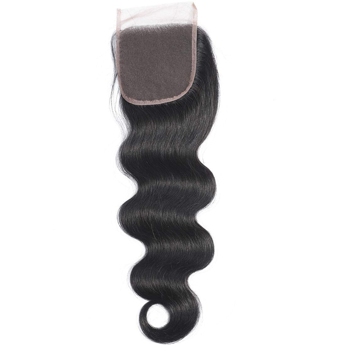 10, Free Part Closure: Misoun Hair Free Part Lace Closure 4X4 Body Wave Brazilian Virgin Human Hair 130% Density Lace Closure Natural Color Hair(10 Inch, 35G)