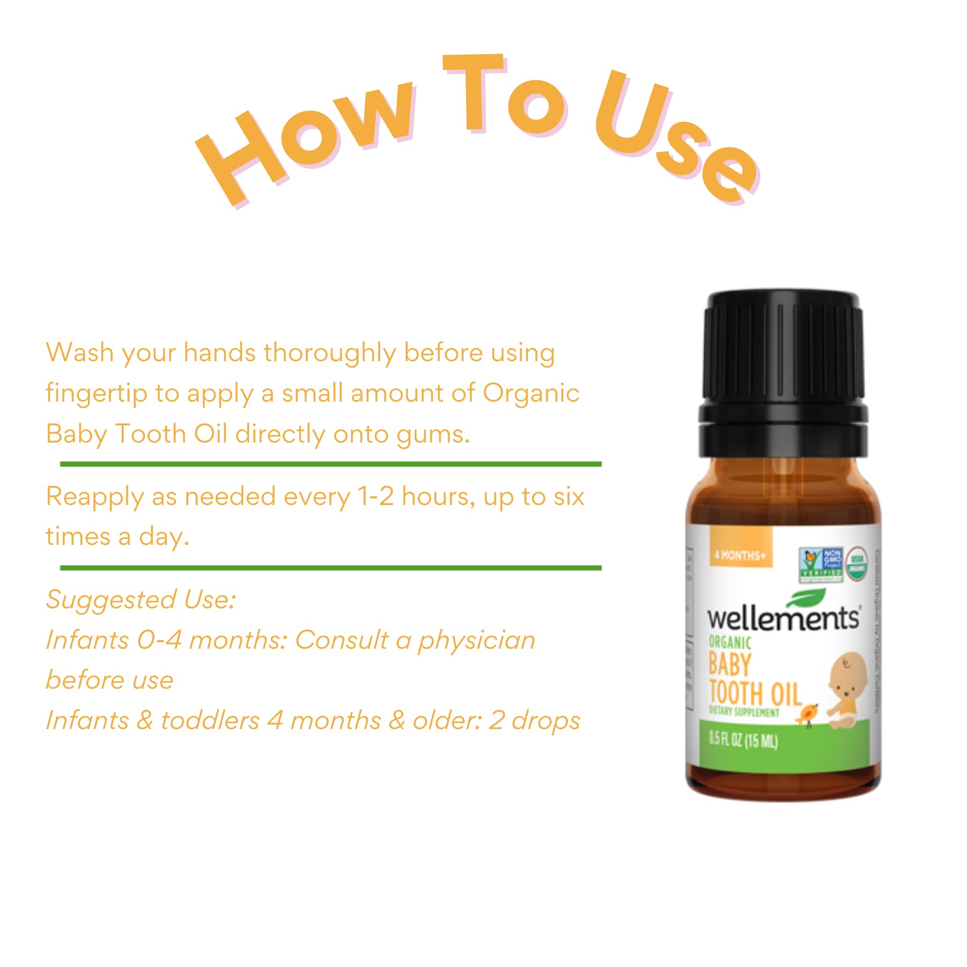 Wellements Baby Tooth Oil, .05 Oz