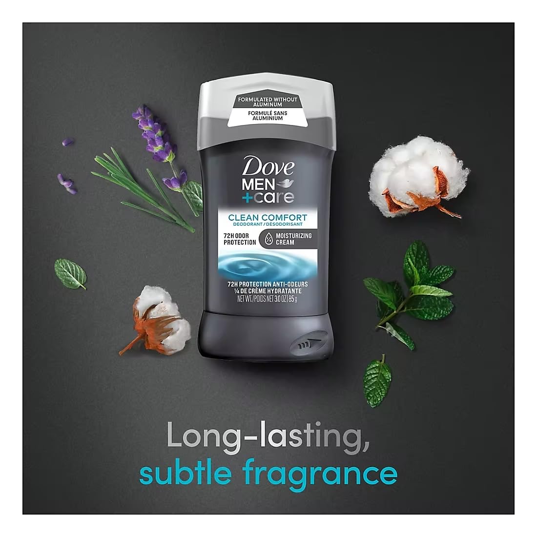 Dove Men+Care 72-Hour Deodorant Stick Aluminum Free- Clean Comfort, 3 pk./3 oz