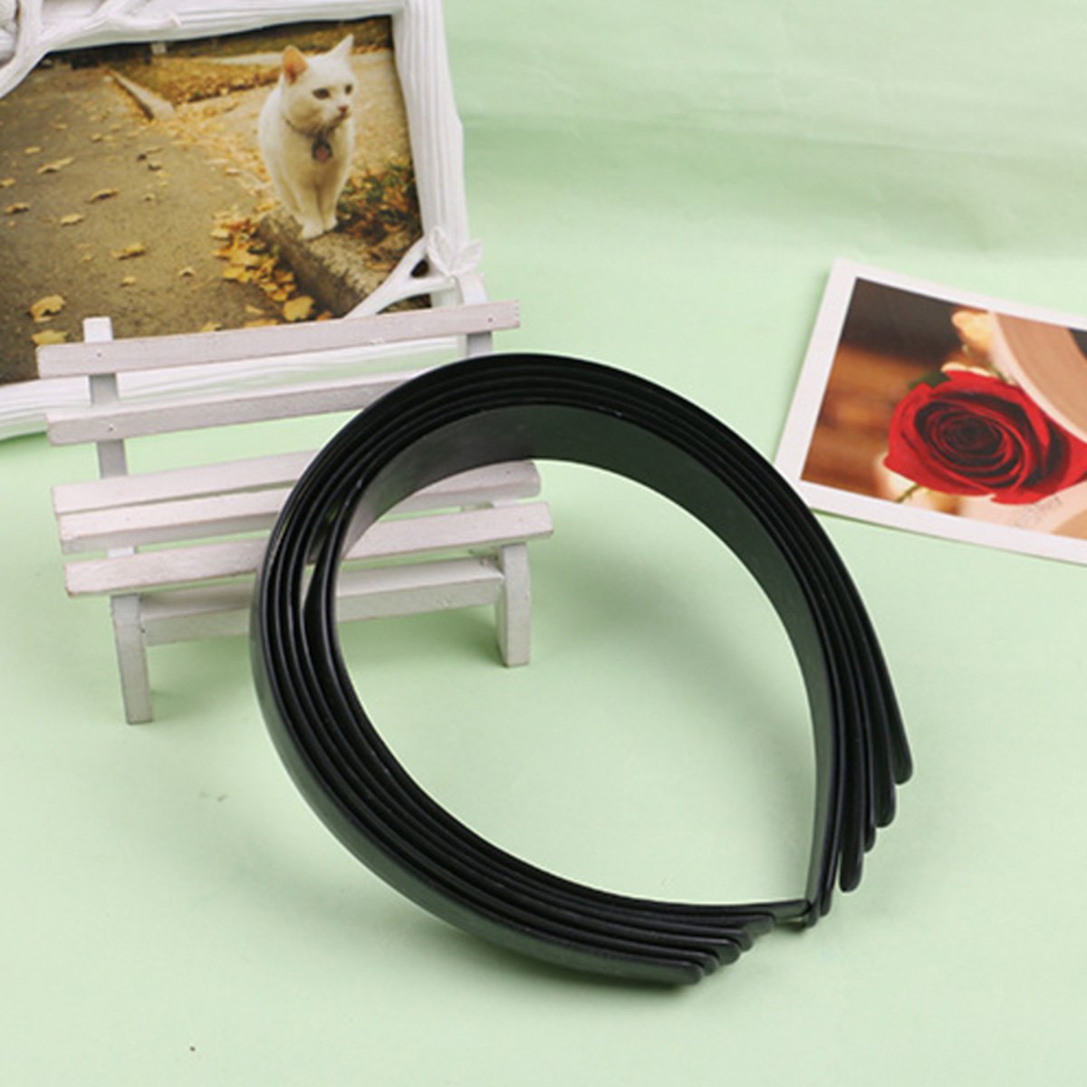 Bombom Tree 20 Pcs Bulk Plain Craft White Plastic Headbands, No Teeth Diy Hair Bands Girls Women Hair Accessories, 1