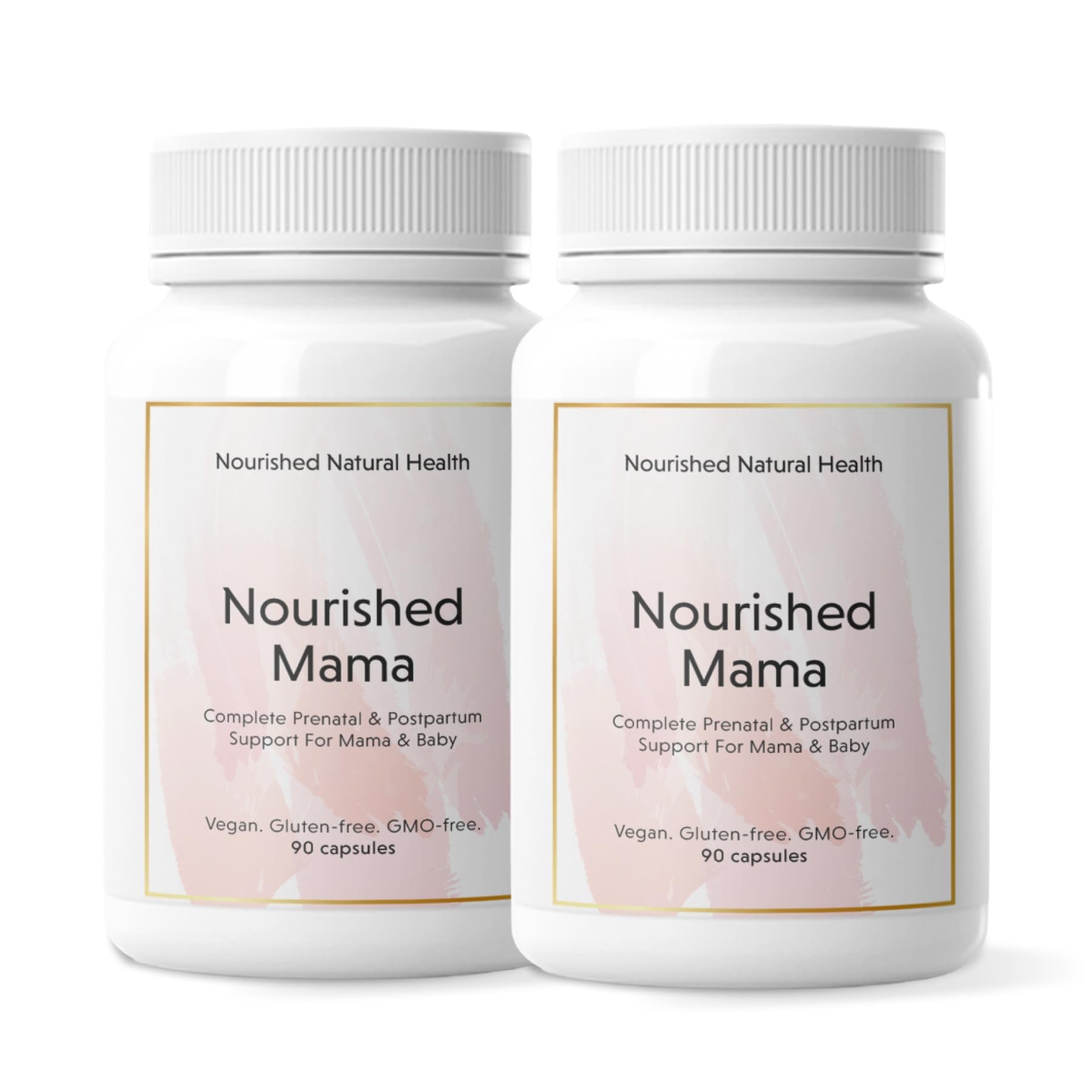 Nourished Mama Prenatal Multi Vitamin - Vegan Multivitamin for Preconception, Pregnancy, Postpartum and Breastfeeding Support - Iron-Free with Methylated Folate & High Dose Choline - 180 Capsules