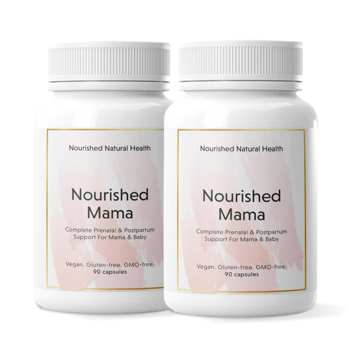 Nourished Mama Prenatal Multi Vitamin - Vegan Multivitamin for Preconception, Pregnancy, Postpartum and Breastfeeding Support - Iron-Free with Methylated Folate & High Dose Choline - 180 Capsules