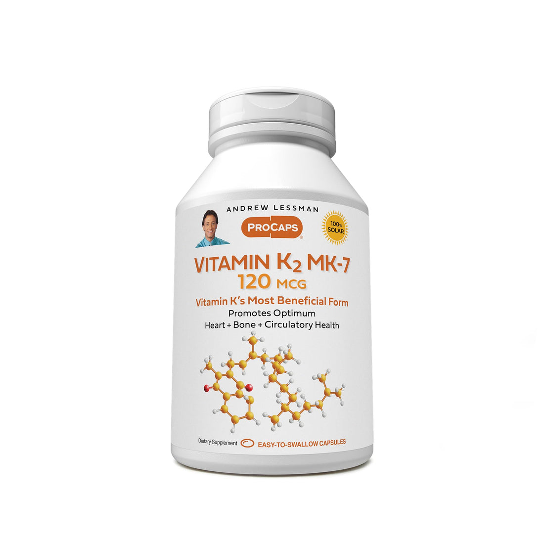 ANDREW LESSMAN Vitamin K2 MK7 120 mcg 360 Softgels - Essential for Healthy Calcium Utilization, Promotes Optimum Skeletal, Heart and Arterial Health. No Additives. Small Easy to Swallow Softgels
