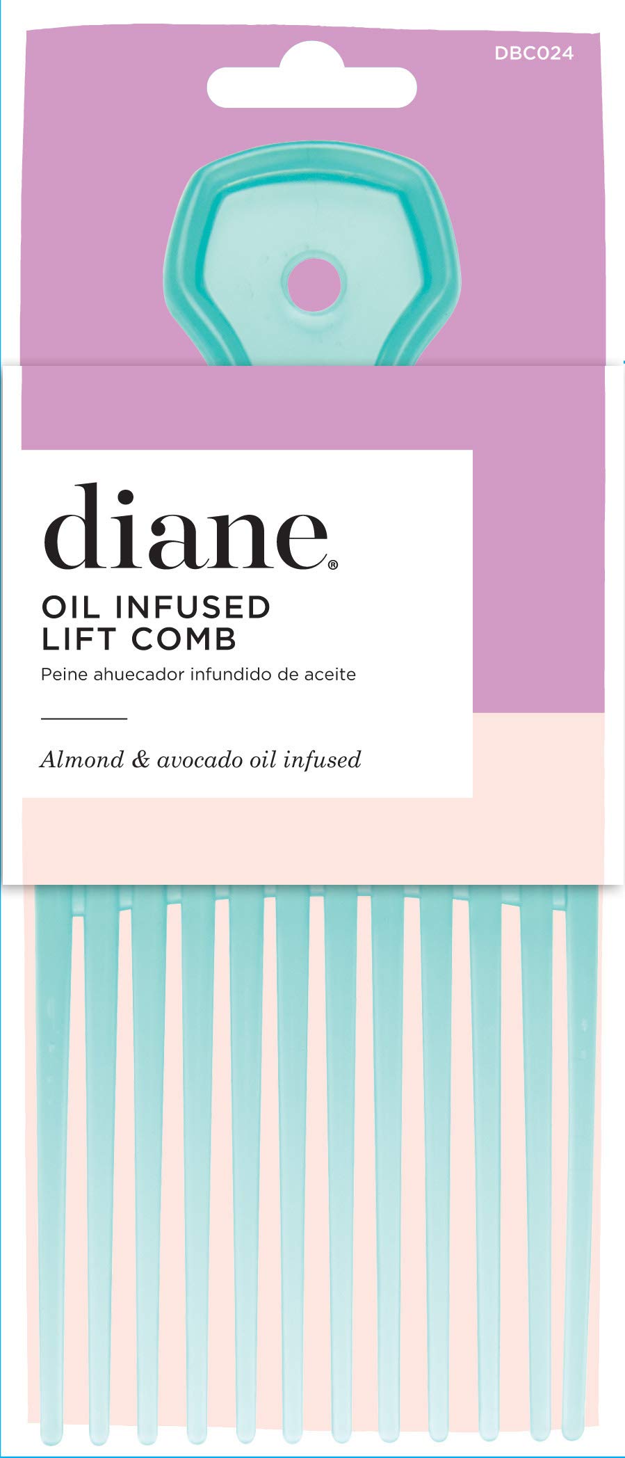 Diane oil-infused lift comb, 6-1/4, green, DBC024