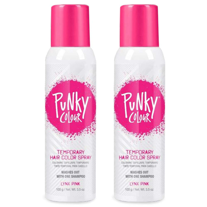 Punky Temporary Hair Color Spray for Women - Lynx Pink, Temporary Hair Dye, Instant Vivid Hair-Color, 3.5 oz, 2 Pack