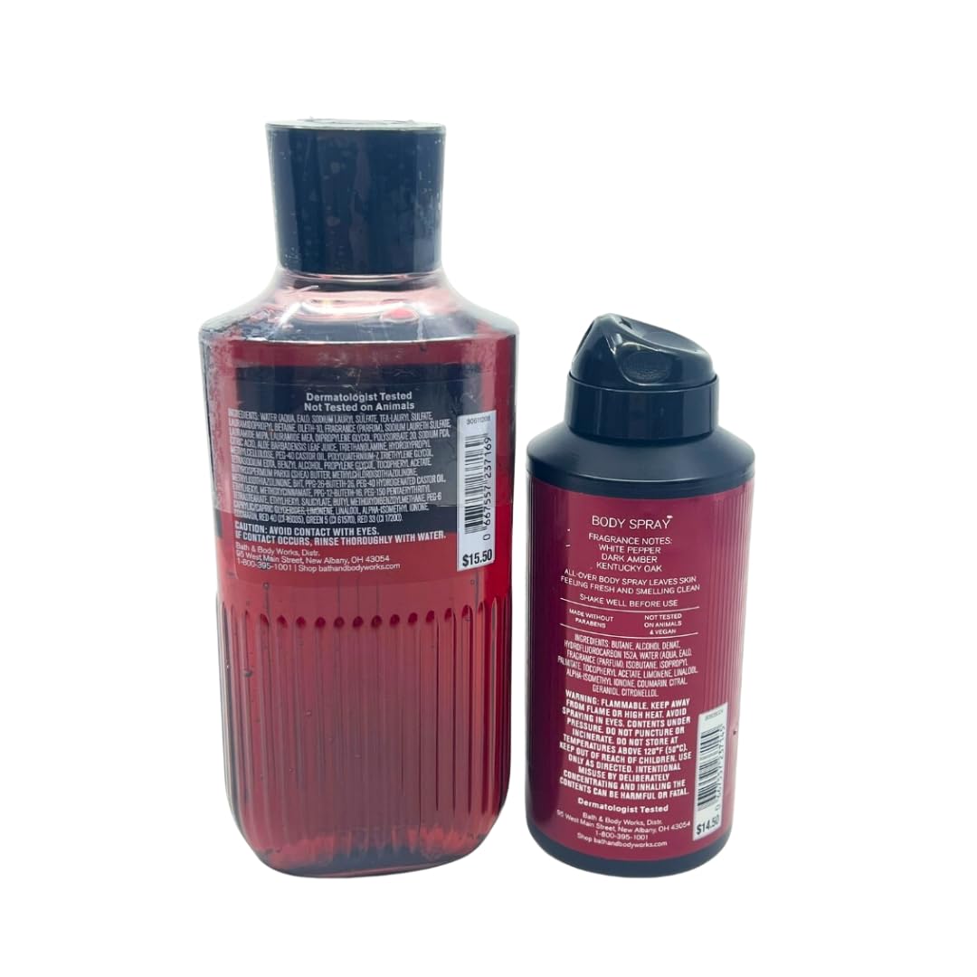 Bath and Body Works, GIFT SET BOURBON FOR MEN - BODY WASH AND DEODORIZING BODY SPRAY- FULL SIZE