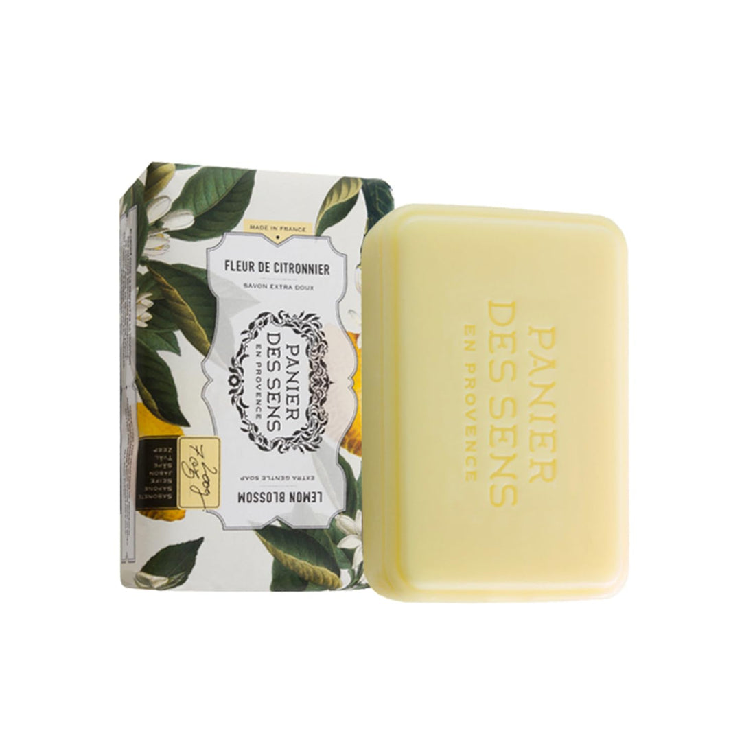 Panier des Sens - Lemon Blossom Shea Butter Bar Soap 2x 7oz/200g - Leaves Skin Moisturized and Fresh - 99% Natural & Enriched with Nourishing Shea Butter - Gentle Cleansing, Lovely Scent, Long Lasting