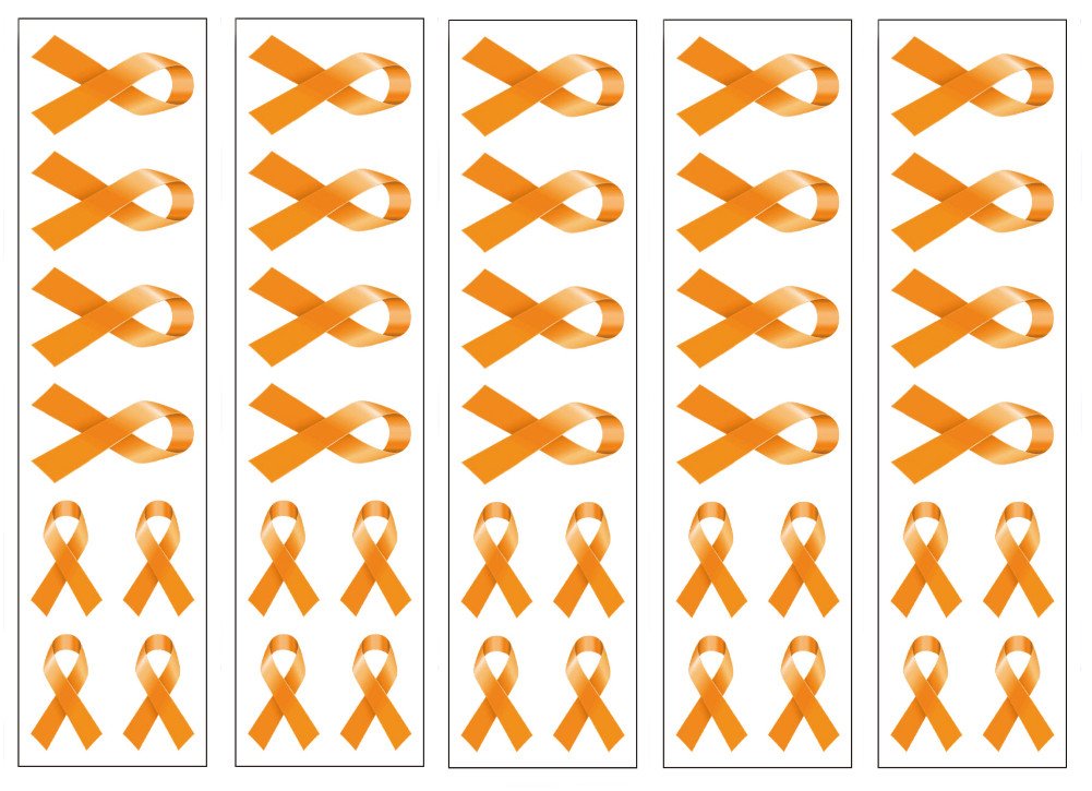 40 Orange Ribbon Temporary Tattoos: Multiple Sclerosis, Lupus, Leukemia Awareness Tattoo