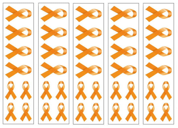 40 Orange Ribbon Temporary Tattoos: Multiple Sclerosis, Lupus, Leukemia Awareness Tattoo
