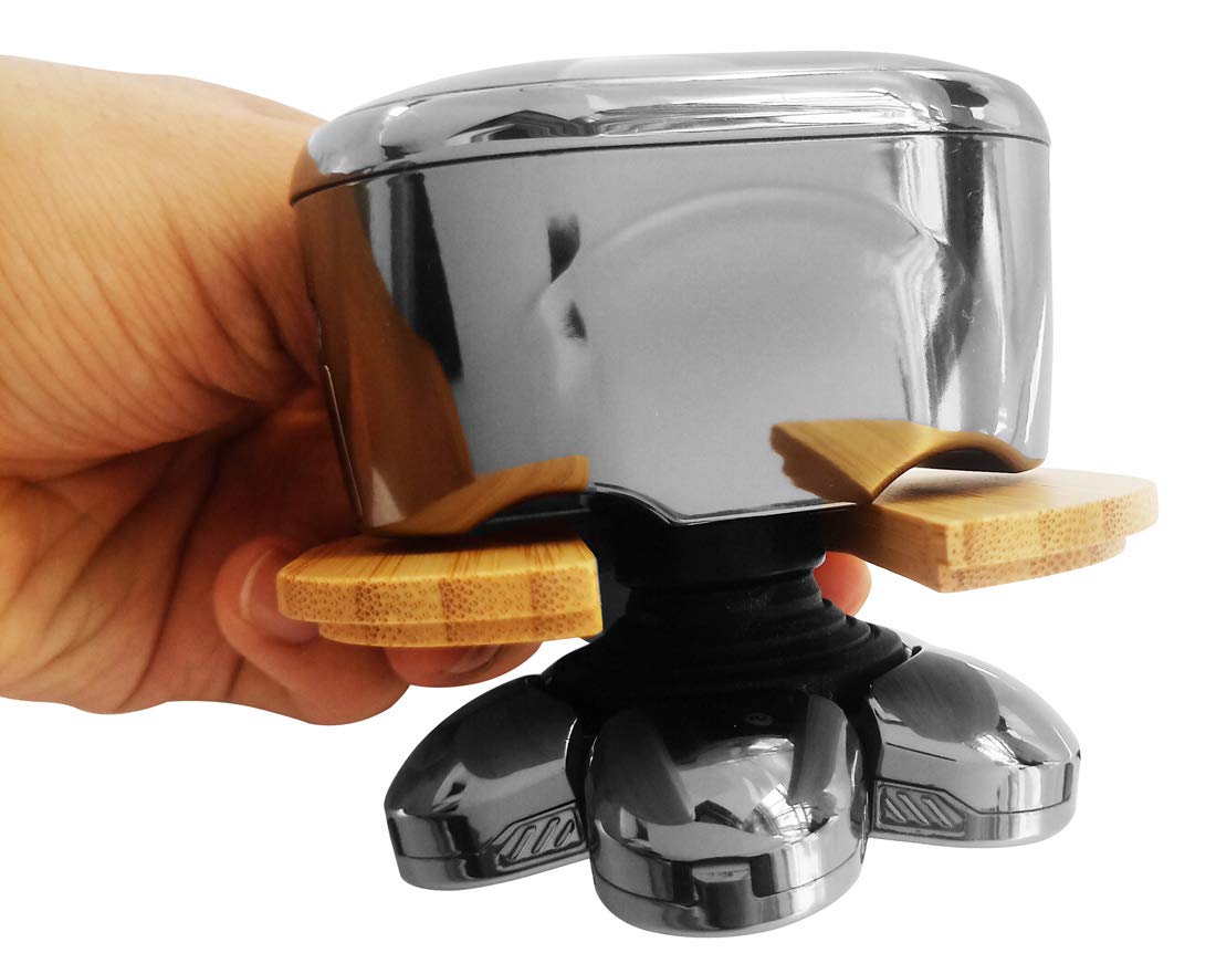 FitSand Bamboo Shaver Rinse Stand Compatible with Skull Shaver Pitbull Gold PRO Head and Face Shaver