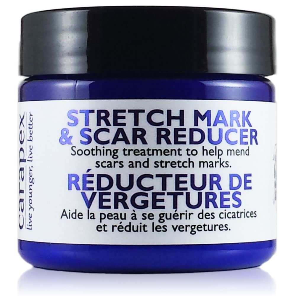 Carapex Stretch Mark & Scar Reducer Cream - 98% Natural, for Pregnancy Marks, Weight Loss Marks, Tightening, Firming, Unscented with Shea Butter, 4oz