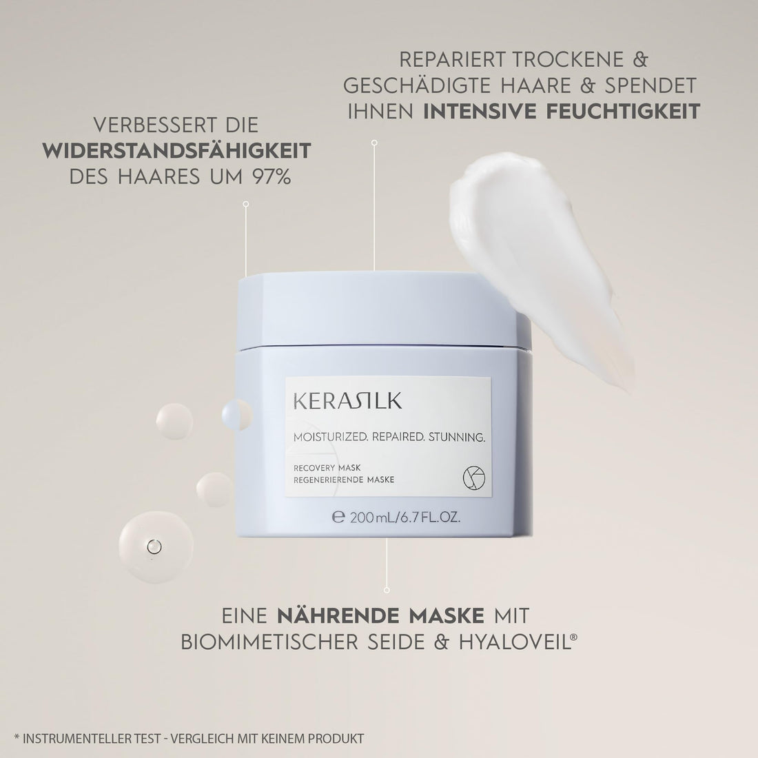 KERASILK Recovery Mask | Provides Deep Moisture & Nourishment | Prevents Hair Breakage & Recurring Dryness | For Dry, Stressed & Damaged Hair | Ideal For Various Hair Types & Textures| 200ml