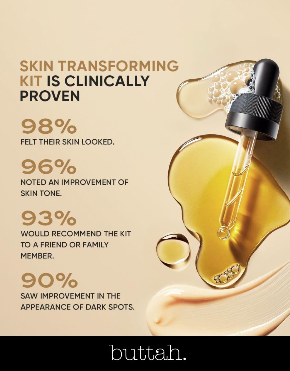 Buttah Skin by Dorion Renaud Complete Melanin-Rich Skin Care Kit | Shea Butter, Vitamin C Serum, Facial Cleanser | Organic & Natural | Black-Owned