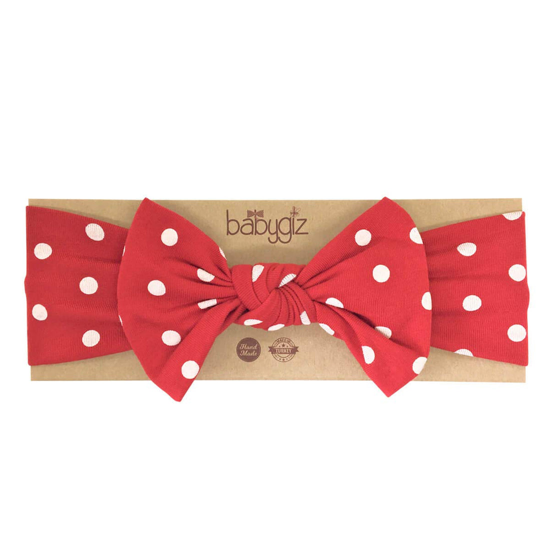 BABYGIZ Baby Girl Headbands-Infant,Toddler Cotton Handmade Hairbands with Bows Child Hair Accessories (Red with White Polka Dots)