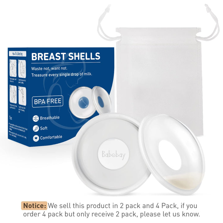 Breast Shells, 4 Pack Nursing Cups, Milk Saver, Protect Sore Nipples for Breastfeeding, Collect Breastmilk Leaks for Nursing Moms, Soft and Flexible Silicone Material, Reusable