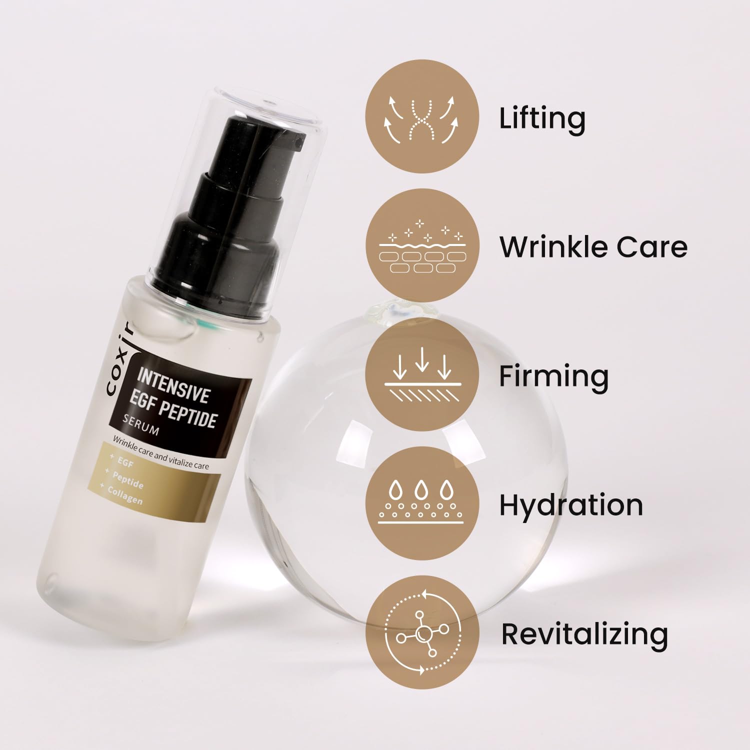 coxir INTENSIVE EGF PEPTIDE GIFT SET / Birthday Gift /Foam Cleanser+Serum+Cream/EGF, Peptide, Niacinamide, Collagen l Lightweight, quick absorbing, Lifting, Firming l Korean Skincare