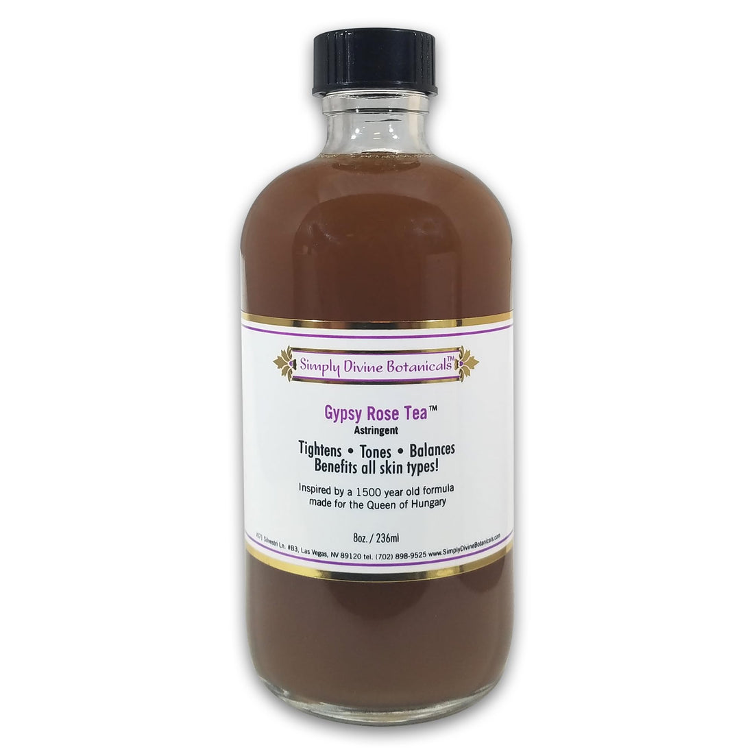 Simply Divine Botanicals Gypsy Rose Tea Astringent 8 oz
