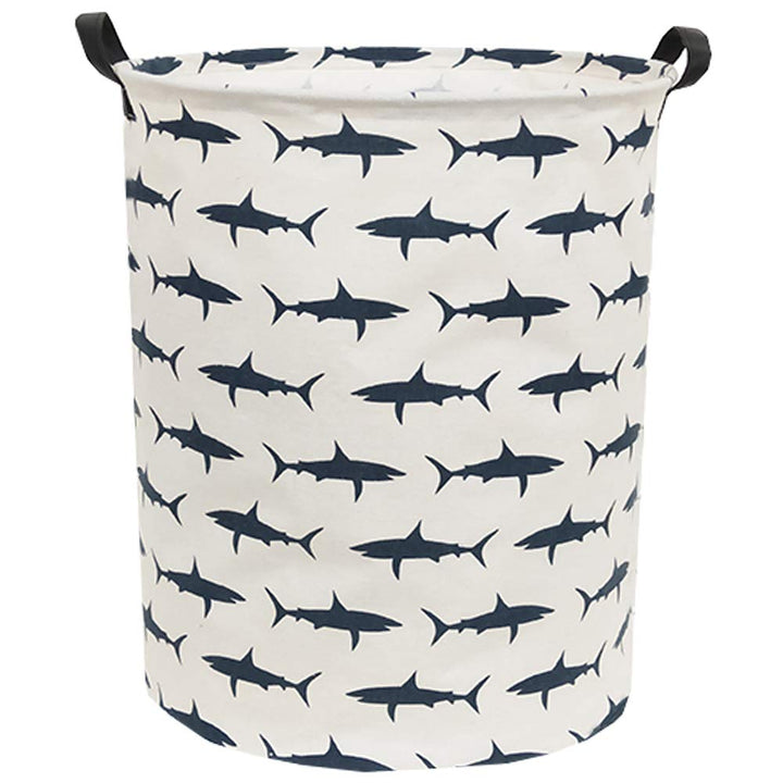 Sanjiaofen Kids Laundry Hamper,Canvas Shark Hamper Collapsible Boys Storage Baskets for Boys Room Decor,Nursery Hamper,Toy Organizer,(Shark)