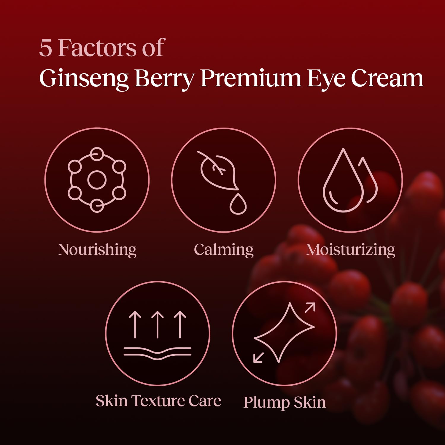 CLIV Ginseng Berry Premium Moisturizing Eye Cream with Ginseng Berry Fermentation Filtrate (Eye Cream 1.01 fl.oz)
