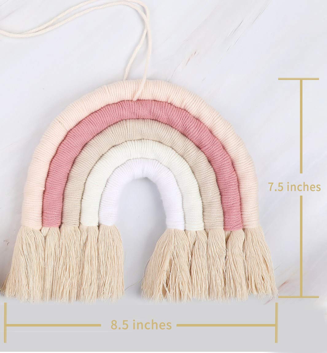ZWA Rainbow Wall Hanging,Rainbow Wall Art,Handmade Macrame Rainbow Wall Decor for Nursery Kids Room Home Decor