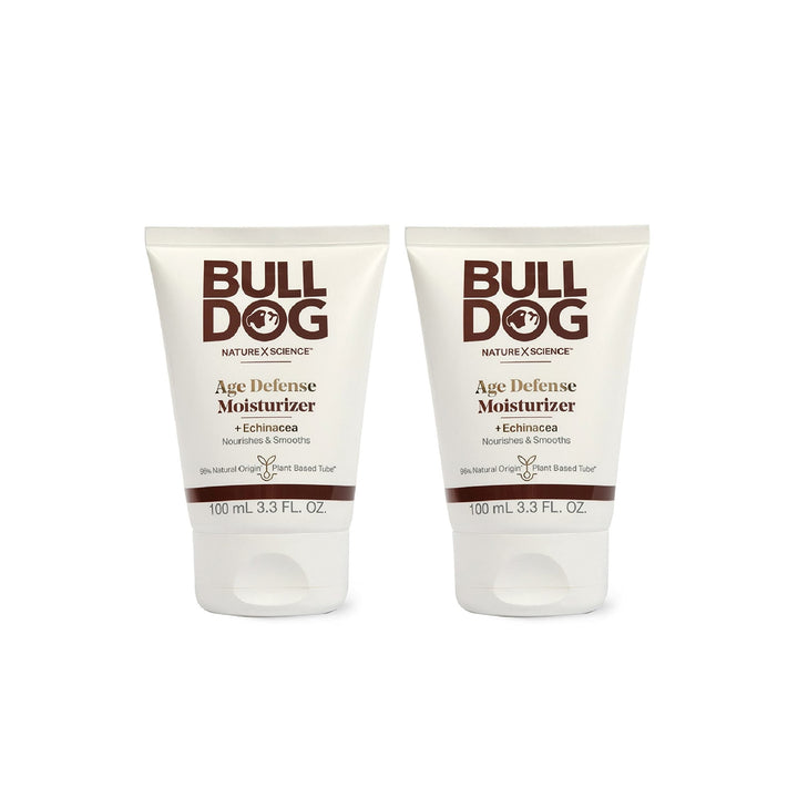 Bulldog Mens Skincare and Grooming Age Defense Moisturizer with Vitamin E, 3.3 Fl. Oz. - Pack of 2