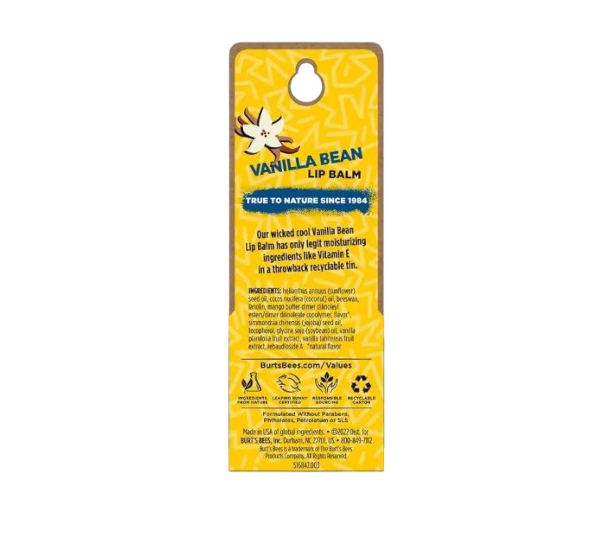Burt's Bees Vanilla Bean Lip Balm Tin 0.3 oz