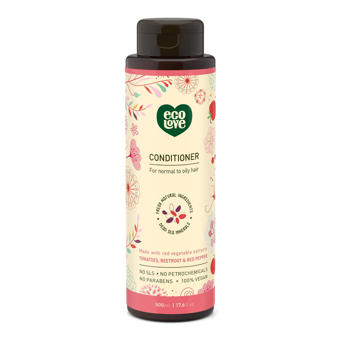 Red : ecoLove Red Collection Conditioner for normal to oily hair - Tomatoes, Beetroot & Red Pepper. 100% VEGAN (17.6 Oz)